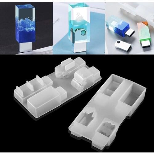 1set U-Disk Epoxy Resin Molds Storage Hard Drive Resin Epoxy Mold Silicone Casting Mould For DIY Jewelry Making Supplies