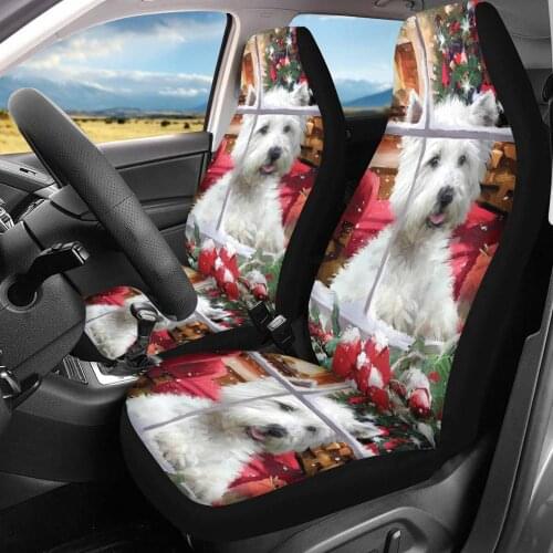 Upetstory 2021 Christmas Westie Printed Waterproof Automobile Seats Protector for Women Thick Car Seat Covers Car Seat Protector