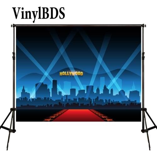 VinylBDS Red Carpet Background Night Sky Backdrop Hollywood Backdrops Cartoon Blue Night Background for Newborn Photo Shoot