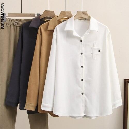 Womens Clothing Blouses&Shirts Plus Size Spring/Autumn 2021 Fashion Casual Loose Long Sleeve Twill Tops