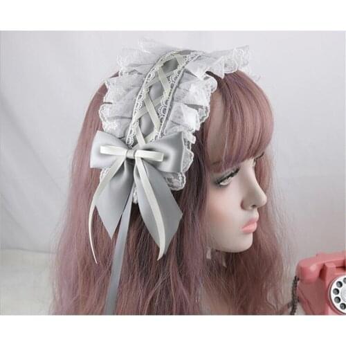 Sweet Lolita Retro Headband Female Lace Trim Bowknot Headwear Cosplay Hairpin Accessories B1057