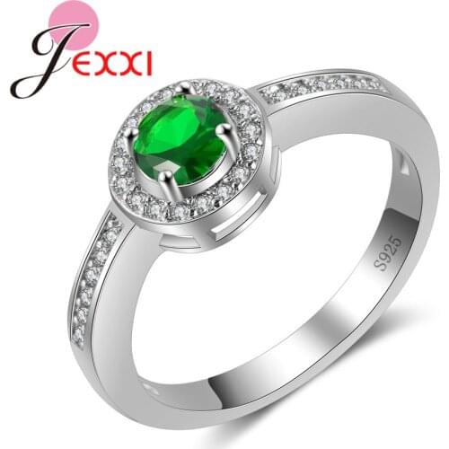 Hot Sale Luxury Jewelry 925 Sterling Silver AAA+ Cubic Zirconia Crystal Wedding Women Finger Rings High Quality