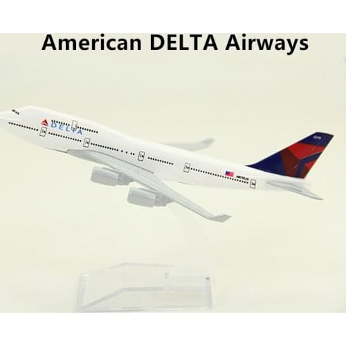 1:400 Scale 16cm AIR American DELTA Airways Alloy Metal Plane Model Boeing 747 B747-400 Airlines Airplane Aircraft Gift
