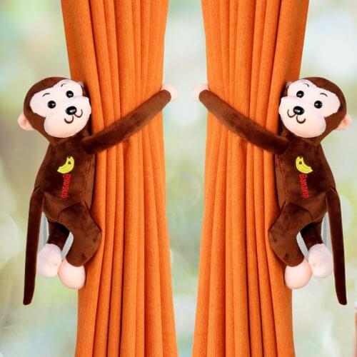 1 Pair Cartoon Monkey Magnet Curtain Tieback Window Curtain Decoration Accessories for Bedroom Curtain Accessories