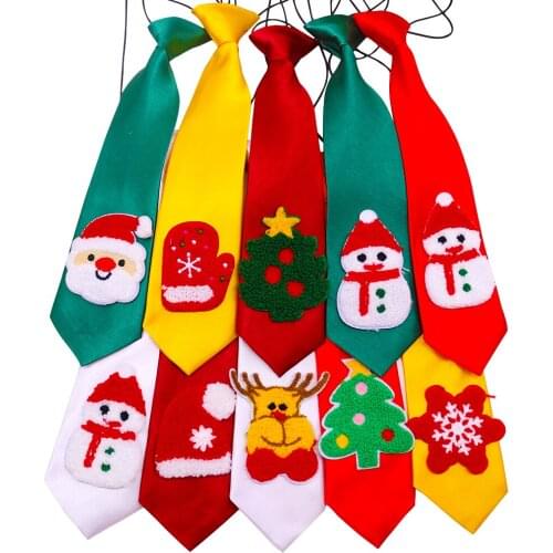 10pcs Cute Christmas Pet Dog Large Neck Ties Dog Bow Ties Santa Xmas Tree Neckties Dog Accessories Pet Supplies