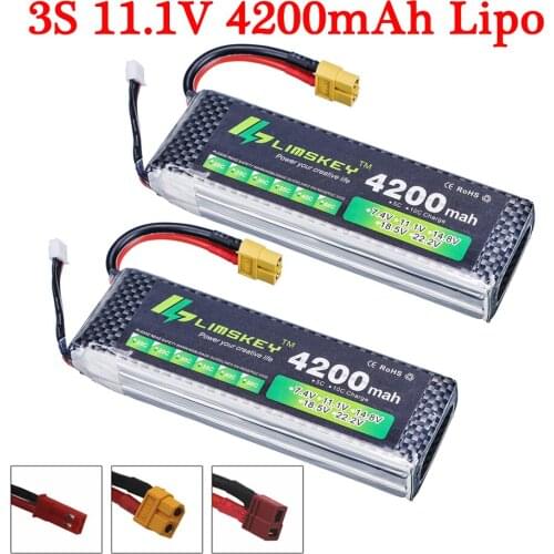 11.1V 3S Rechargeable Battery For RC Toys 11.1V 4200mAh Li-Polymer Battery For RC Helicopters Car Boats Trucks RC Drone Battery