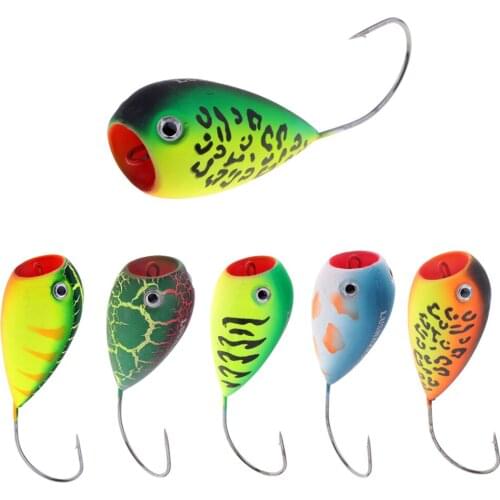 11.5g 82mm Ice Fishing Popper Lure Stainless Steel Hard Baits Popper Lures Topwater Crankbait Winter Fishing Accessories