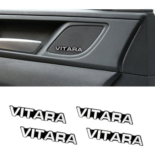 4pcs 3D aluminum speaker stereo speaker badge emblem Sticker for Suzuki Vitara 2015 2016 2017 2018 2019 Car Styling