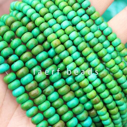 4x6mm 5x8mm Green Turquoise Drum abacus beads Rondelle stone for jewelry making handmade necklace bracelet loose beads 15"