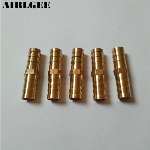 5 Pcs Pneumatic Air Hose Fitting 10mm Brass Straight Barb Adapter Coupling