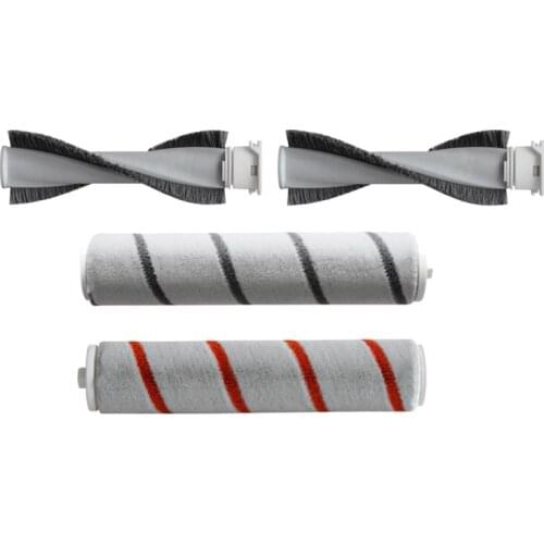 Promotion!2 Pcs Mite Removal Brush & 2 Pcs Main Brush for XIAOMI MIJIA Dreame V9 V10 V11 Handheld Cordless Vacuum Cleaner Parts