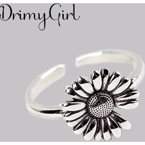 Luxury Brand Sunflower Rings For Women Wedding Statement Jewelry Valentines Gifts Lover Finger Ring 2021