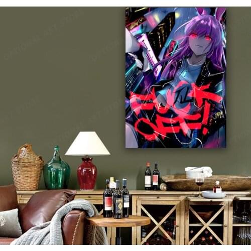Anime Cute Girls Goth Rude Canvas Painting and Prints Wall Art Picture for Living Room Decor No Frame