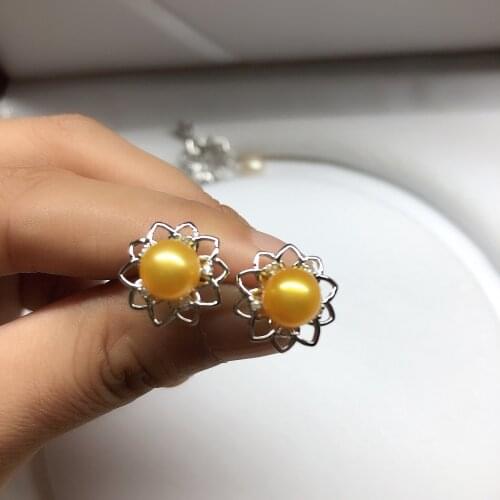 Flower Style Earrings Mountings Findings Settings Jewelry Parts Fittings Accessories for Pearls Coral Agate Beads Stones
