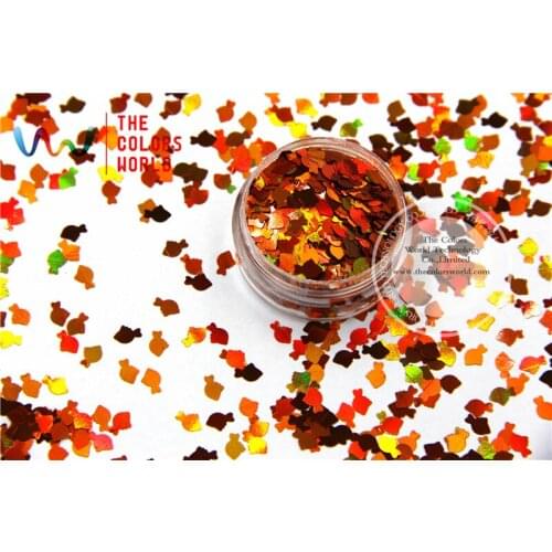 TCA401 Laser Light Copper Color Goldfish 6MM Size Glitter dust ,Specular luster glitter for nail,tatto,Art decoration and others