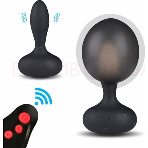 Wireless Remote Dildo Male Prostate Massager Inflatable Anal Plug Vibrating Butt Plug Anal Expansion Vibrator Sex Toys For Men