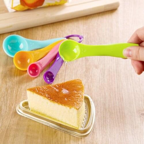 LIYIMEGN 5pcs/set Measuring Spoons Colorful (1 / 2.5 / 5 / 7.5/ 15ml) Measure Spoon Super Useful Sugar Cake Baking Spoon Scale