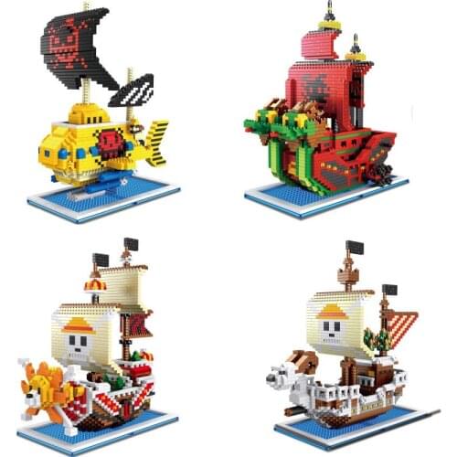 ZMS Mini Blocks Cartoon Building Toy One Piece THOUSAND SUNNY Model Going Merry Brinquedos Corsair Toys for Children Lovely Gift