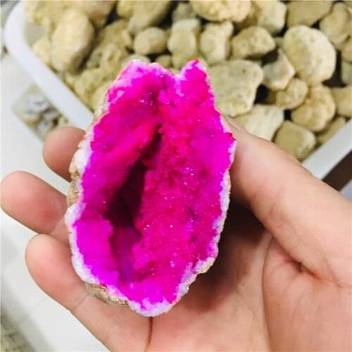 Natural crystal agate cave plated specimen
