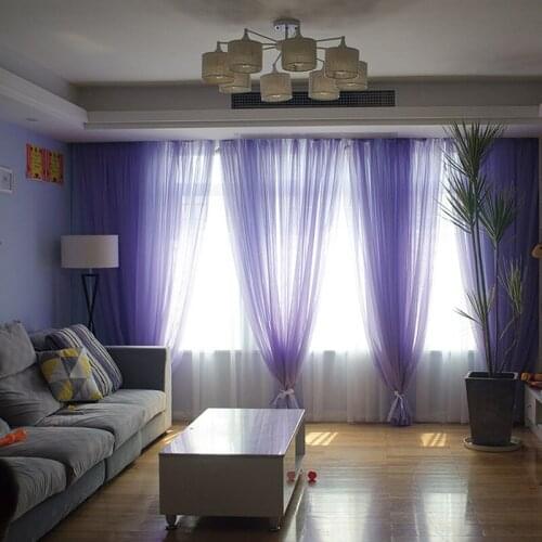 New Perspective Hotel Rainbow Colors Pure Curtains Sheer Panels Tulle For Bedroom Drapes For Home Decor Living Room Window