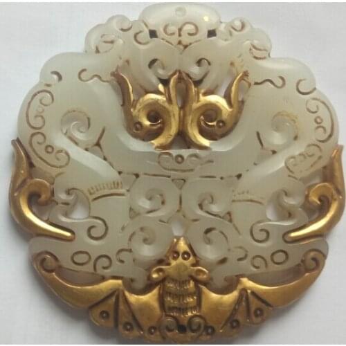 Eastern yard high-grade white jadees bat Necklace Pendant free of freight