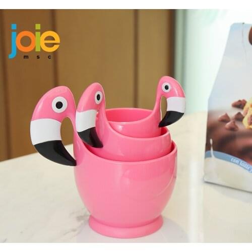 JOIE 3pcs/set Flamingo Measuring Cup Handle Plastic Guaranteed BPA Free Jug Handle Baking Tools Kitchen Gadget 60ml/125ml/250ml