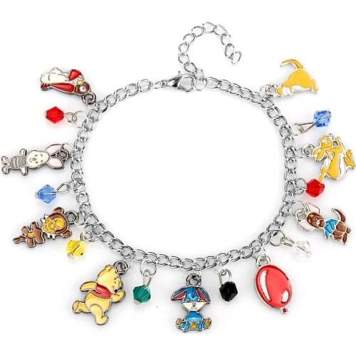 Birthday Christmas Gift Anime Enamel Animal Jewelry Lovely Little Bear Edward Mr Sander Bracelet Women Bangle For Kids
