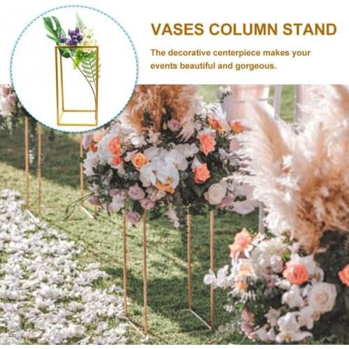 Detachable Iron Art Geometric Flower Vase Column Stand for Wedding Centerpiece Decoration Event Wedding Party Holder Rustproof