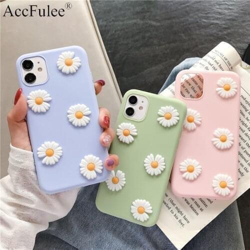 Korea Cute Little Daisies Flower Case for Samsung Galaxy A01 A02S A3 Core A32 A42 A6 A7 2017 A8Star A9 2018 Soft TPU Phone Shell