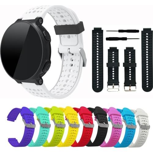 Silicone Replacement Belt Wrist Band Watch Strap with Tool Set for Garmin Forerunner 220 230 235 630 620 735 Approach S20 S5 S6