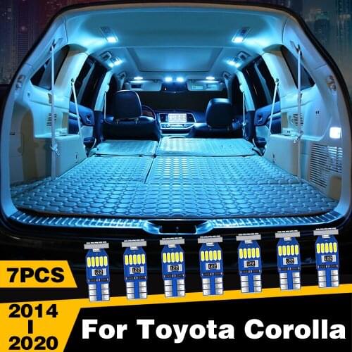 7pcs Car LED Lights Interior Dome Reading Trunk Lamp For Toyota Corolla 2014 2015 2016 2017 2018 2019 2020 Accessories