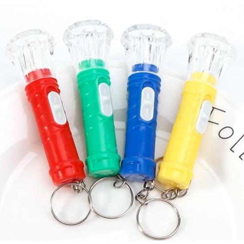 LED flashing Transparent mini flashlight portable key chain childrens kindergarten luminous toys small toys prizes wholesale