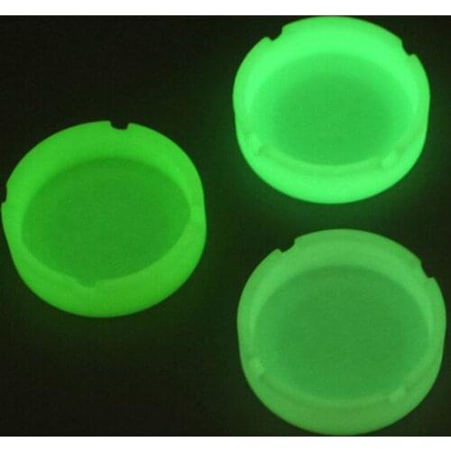 Luminous Silicone Ashtray Glow In The Dark Soft Ash Tray Convenient Fluorescent Ash Box for Smoking Cigarette Cigar Ashtray