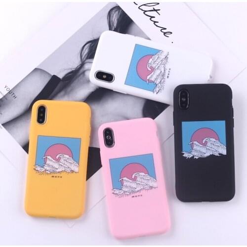 The Great Wave off Kanagawa Beach Soft Silicone Candy Phone Case Capa Fundas For iPhone 11 Pro 6 12 8 8Plus X XS Max 7 7Plus XR