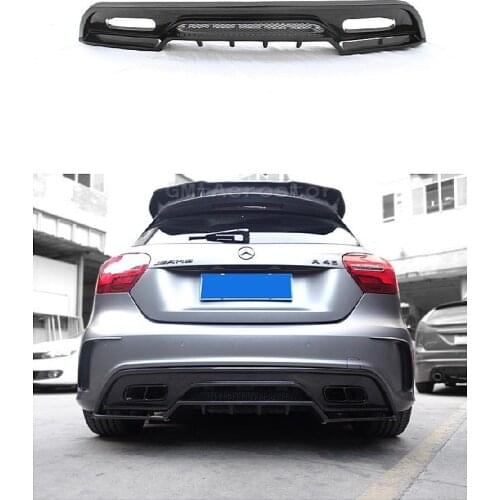 Carbon rear diffuser for W176 Revoz port style look carbon front lip for W176 A45 2014~2016