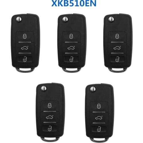 5pcs/lot Xhorse XKB510EN wire Universal Remote Key 3 Buttons for VVDI VVDI2 Key Tool B5 Type English version