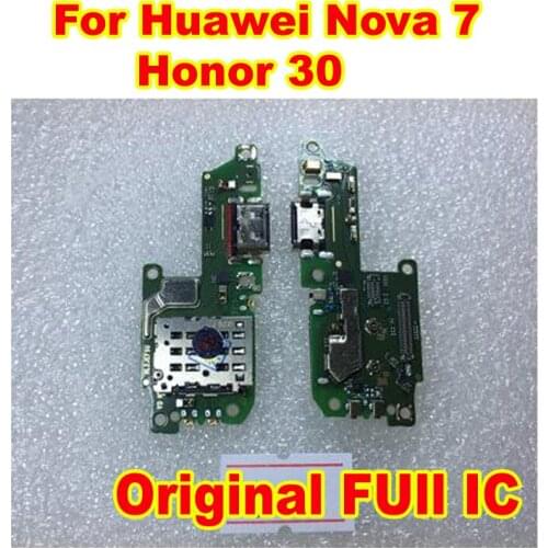 100% Original For Huawei Nova 7 / Honor 30 5G JEF-AN00 USB Charging Board Charger Port Dock Connector PCB Plate Phone Flex Cable