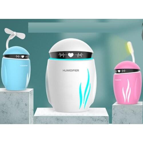 350ML Air Humidifier Robot LED Lights Ultra-Silent USB Aroma Essential Oil Diffuser With Fan Cooling Air Purifier Mist Maker