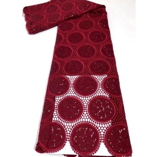 Wine African Lace Fabric 2021 High Quality Lace Guipure Lace Fabric French Chiffon Cord Lace Fabric For Nigerian Wedding Party