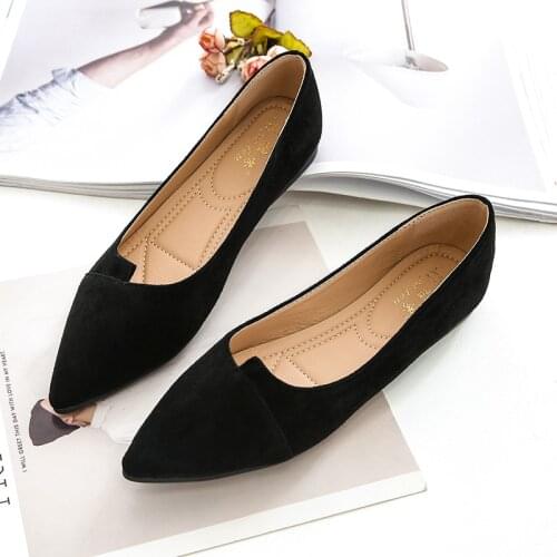 Women New Flat Sweet Casual Shoes 2021 New Fashion Pointed Toe Shallow Slip On Females Breathable Pink Black Matching Flats