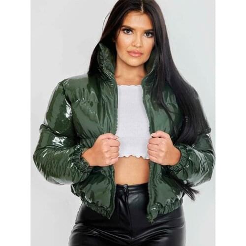 2021 autumn and winter womens new fashion stand-up collar zipper pocket adjustable elastic hem down jacket