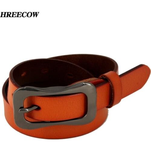 Famous Brand Black Pin Buckle Genuine Leather Belt For Women Female Cowskin Leather Belts Clothing Accessories