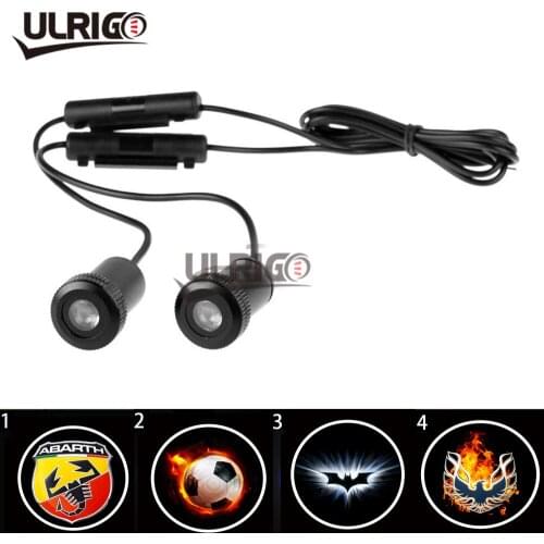 2PCS LED Car door welcome light courtesy led car laser projector Logo Ghost Shadow Light For ABARTH Football BAT Embleme lumiere