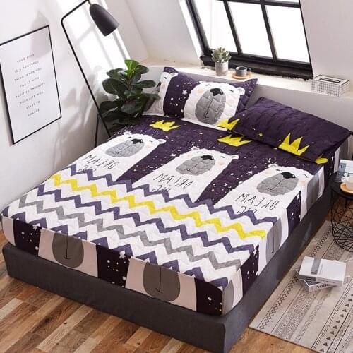 2018 New Product Waterproof Quilted Mattress Protector Pad Fitted Sheet Separated Water Bed Linens with Elastic 53