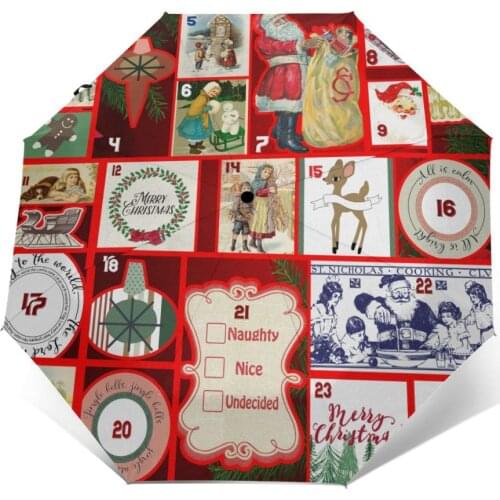 Automatic Umbrella Advent Calendar three-fold umbrella women men rain umbrella
