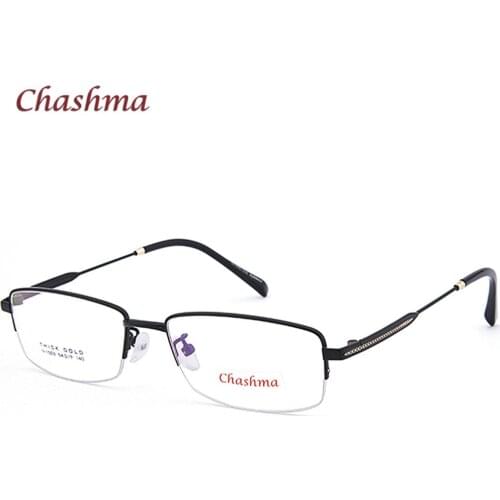 Chashma Prescription Glasses Frames Men Myopia Optical Spectacles Half Frame Gentlemen Titanium Alloy Eyeglasses