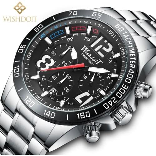 Watch Mens Top Luxury Brand Stainless Steel Sports Waterproof Quartz Watch Mens Chronograph Date Male Clock Relogios Masculino