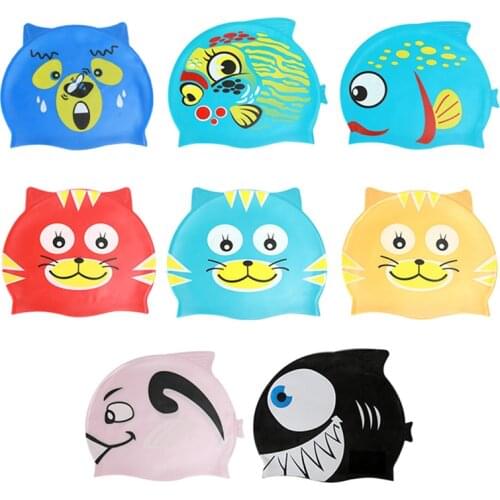 Children Boy Swimming Cap Silicone Waterproof High Elastic Girl Long Hair Swim Pool Hat