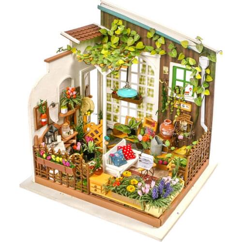 Robotime Dropshipping DIY Dollhouse Miniature with Light Doll House Furniture Wooden Dollhouse Kits Gift Toys for Children