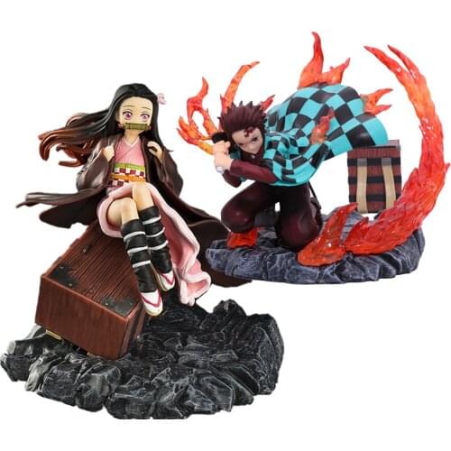 Good PVC GK Kamado Nezuko Tanjirou Action Figure Demon Slayer Statue Anime Model Toy Gift Collections Decorations